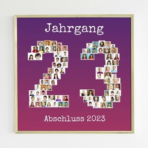 Abschluss-Collage mit Jahrgangszahl - Perfekt als Erinnerungsgeschenk!