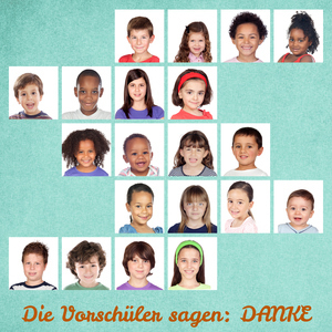 Fotocollage „Vorschüler sagen Danke“ als Abschiedsgeschenk Kindergarten