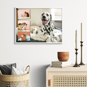 Collage photo personnalisée chien Alu-Dibond XXL - Souvenir élégant