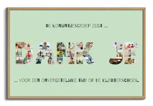 Creëer een unieke "Dankje" fotocollage als afscheidscadeau voor leraren of kleuterschool!