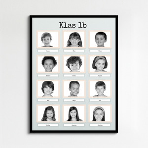 Maak zelf retro zwart-wit collage! Perfect voor schoolklas of kindergroep herinneringen.