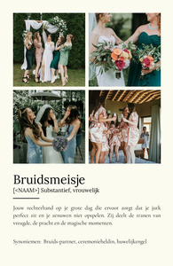 Maak je eigen Bruidsmeisje Definitiesposter als persoonlijk cadeau!