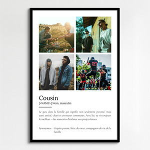 Créez un Poster Définition: 'Cousin' Cadeau Unique Personnalisé