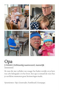 Creëer jouw eigen 'Opa' Duden-stijl poster met persoonlijke foto en tekst!
