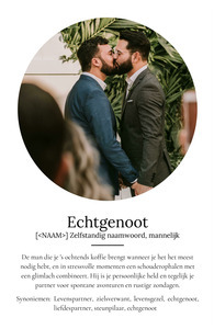Maak jouw unieke 'Echtgenoot' Definitionsposter - Persoonlijk cadeau met jouw foto!