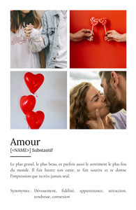 Poster Définition Amour personnalisé - Cadeau unique avec photo et texte ajustable