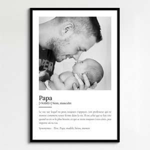 Poster Définition "Papa" Personnalisé - Cadeau avec Texte et Photos