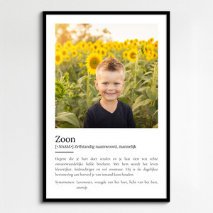 Maak jouw persoonlijke zoon-definitieposter: Liefde en avontuur in foto's!