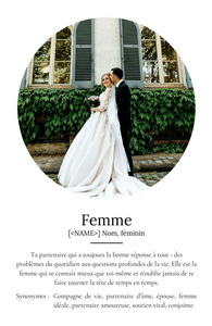 Poster Définition Personnalisé: Épouse - Offrez un Souvenir Unique!