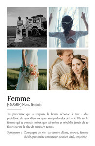 Poster Définition Personnalisé: Épouse - Offrez un Souvenir Unique!