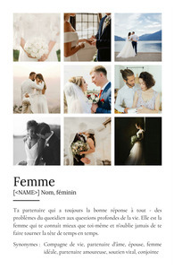 Poster Définition Personnalisé: Épouse - Offrez un Souvenir Unique!