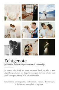 Maak jouw eigen persoonlijk Definities-Poster 'Echtgenote' als uniek cadeau!
