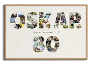 Créez Collage Photo Anniversaire Sur-Mesure - Nom & Âge שpersonnalisés