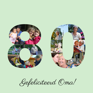 Ontwerp jouw persoonlijke 80ste verjaardagscollage voor oma!