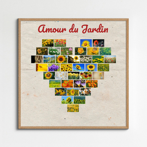 Collage Cœur Personnalisée - "Gartenliebe" sur Toile