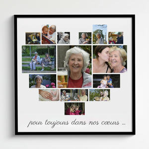 Créez un poster collage cœur personnalisé pour Mamie