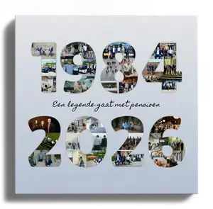 Maak jouw gepersonaliseerde fotocollage: 'Legende met pensioen' met jouw foto's