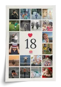 Cijfer 18 fotocollage met naam – ontwerp nu jouw cadeau voor 18e verjaardag, meerderjarig Cijfer 18 fotocollage met naam – ontwerp nu jouw cadeau voor 18e verjaardag, meerderjarig