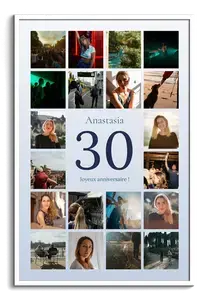 Collage photo chiffre 30 ans – créez un cadeau 30 ans: anniversaire, noces de perle