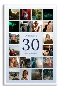Fotocollage cijfer 30 jaar – maak nu je cadeau: 30e verjaardag, huwelijk, jubileum