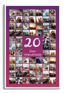 Jubileum fotocollage cijfer 20 met naam en groet