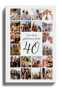 Fotocollage 40 jaar - Maak je cijfercollage cadeau voor 40e verjaardag huwelijk & jubileum