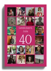 Fotocollage 40 jaar - Maak je cijfercollage cadeau voor 40e verjaardag huwelijk & jubileum