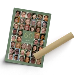Fotocollage cijfer 60 jaar - ontwerp je cadeau: 60e verjaardag, jubileum, pensioen