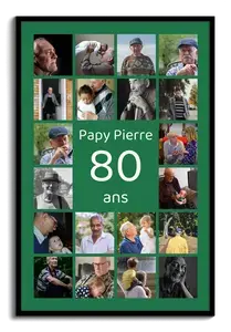 Collage photo chiffre 80 – Personnalisez pour cadeau 80 ans: anniversaire, fête, jubilé
