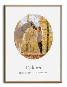 Rouwfotocollage paard maken – met naam & data, waardig herinneringsposter