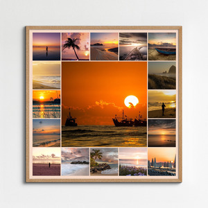 Créez votre collage photo de paysages: plages, lacs et montagnes - tirage premium