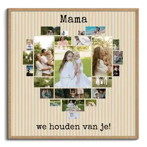 Creëer een hartvormige fotocollage voor mama - Persoonlijk geschenk met jouw foto's