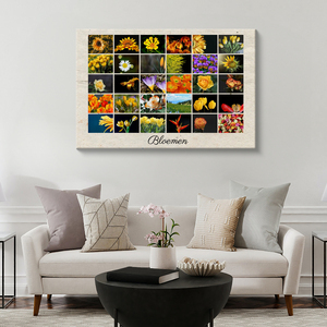 Creëer je eigen bloemencollage poster als persoonlijk cadeau!