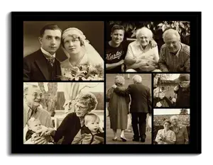 Collage Vintage Personnalisée Sépia pour Cadeaux Romantiques