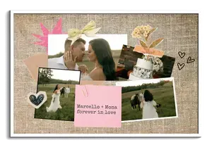 Créez un collage photo scrapbooking mariage et fiançailles romantique