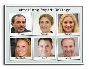 Fotocollage „Team“ – Polaroids mit individueller Beschriftung