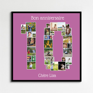 Collage Numérique Personnalisée: Affiche Photo Anniversaire