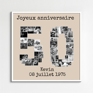 Collage Numérique Personnalisée: Affiche Photo Anniversaire