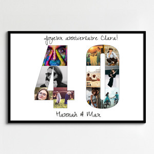 Collage Numérique Personnalisée: Affiche Photo Anniversaire