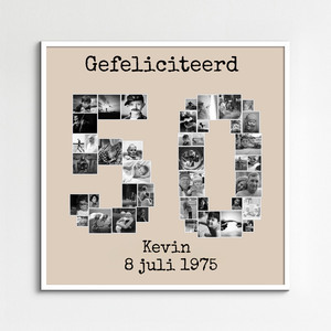 Persoonlijke Fotocollage als Getal - Maak je unieke herdenkingsposter Persoonlijke Fotocollage als Getal - Maak je unieke herdenkingsposter