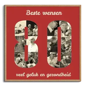 Creëer je eigen fotocollage '80' als uniek cadeau voor een 80e verjaardag! Creëer je eigen fotocollage '80' als uniek cadeau voor een 80e verjaardag!