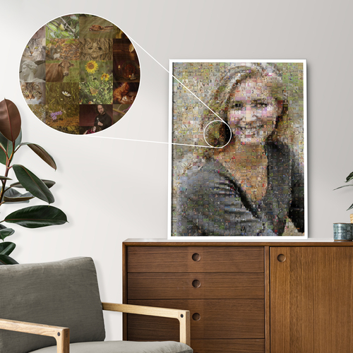Persoonlijk Fotomozaïek Portret van Vrouw