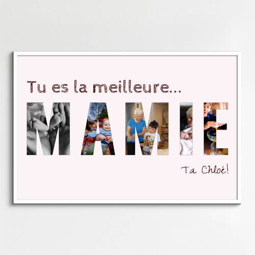 Photos en lettres meilleure grand mere cadeau des petits enfants