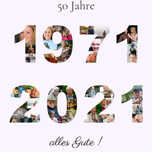 Individuelle Fotogeschenke – Collage mit Jahreszahlen