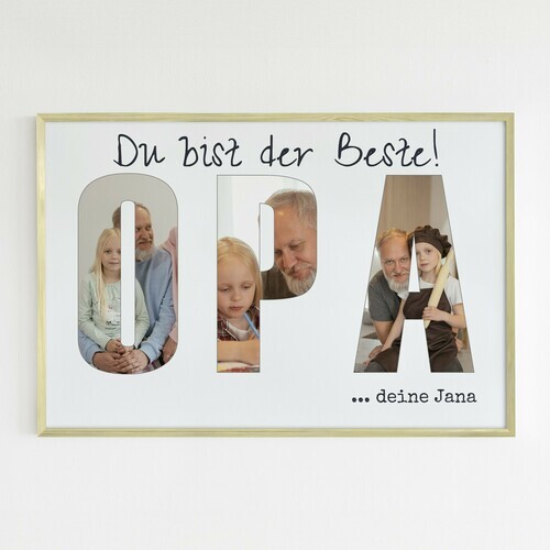 Fotocollage „Bester Opa“ als Geschenk von Enkeln, Druck auf Acrylglas