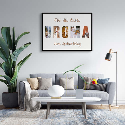 Geschenkidee zum Geburtstag - Buchstabencollage für Uroma.