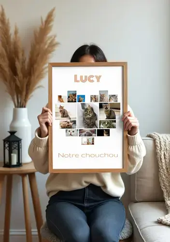 Photos de chat en cœur avec texte personnalisé
