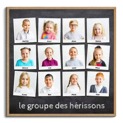 Photo Collage Groupe Enfants Style Polaroid - Personnalisable pour École/Crèche