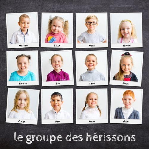 Photo Collage Groupe Enfants Style Polaroid - Personnalisable pour École/Crèche