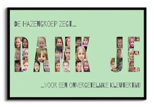 Wij zeggen DANK U als Fotocollage met Tekst